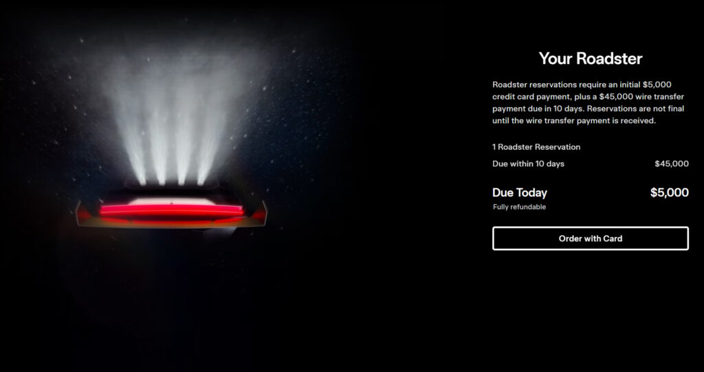  Tesla Is Once Again Accepting $50,000 Reservations For The Roadster