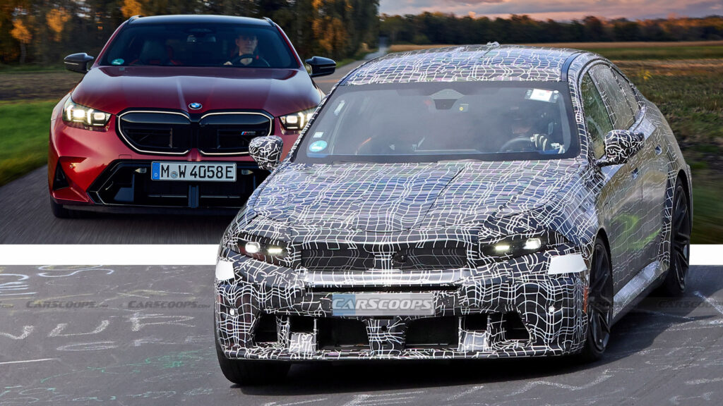  Facelifted BMW M5 Spied Hauling Its Heavy Body Around The Nurburgring