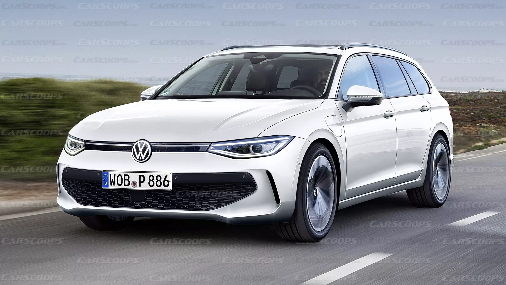 VW Passat Variant Rendering White