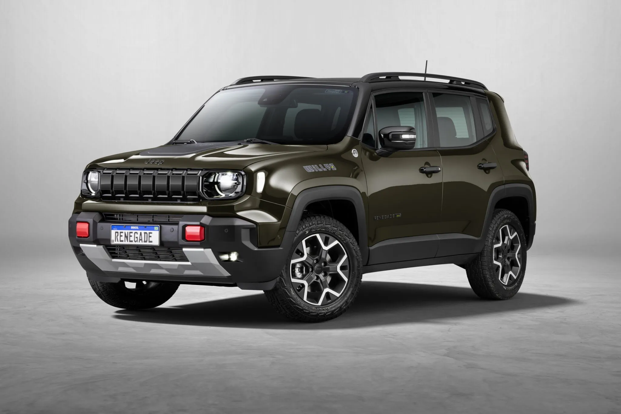 2027 Jeep Renegade facelift exterior design showing updated front grille and bumper